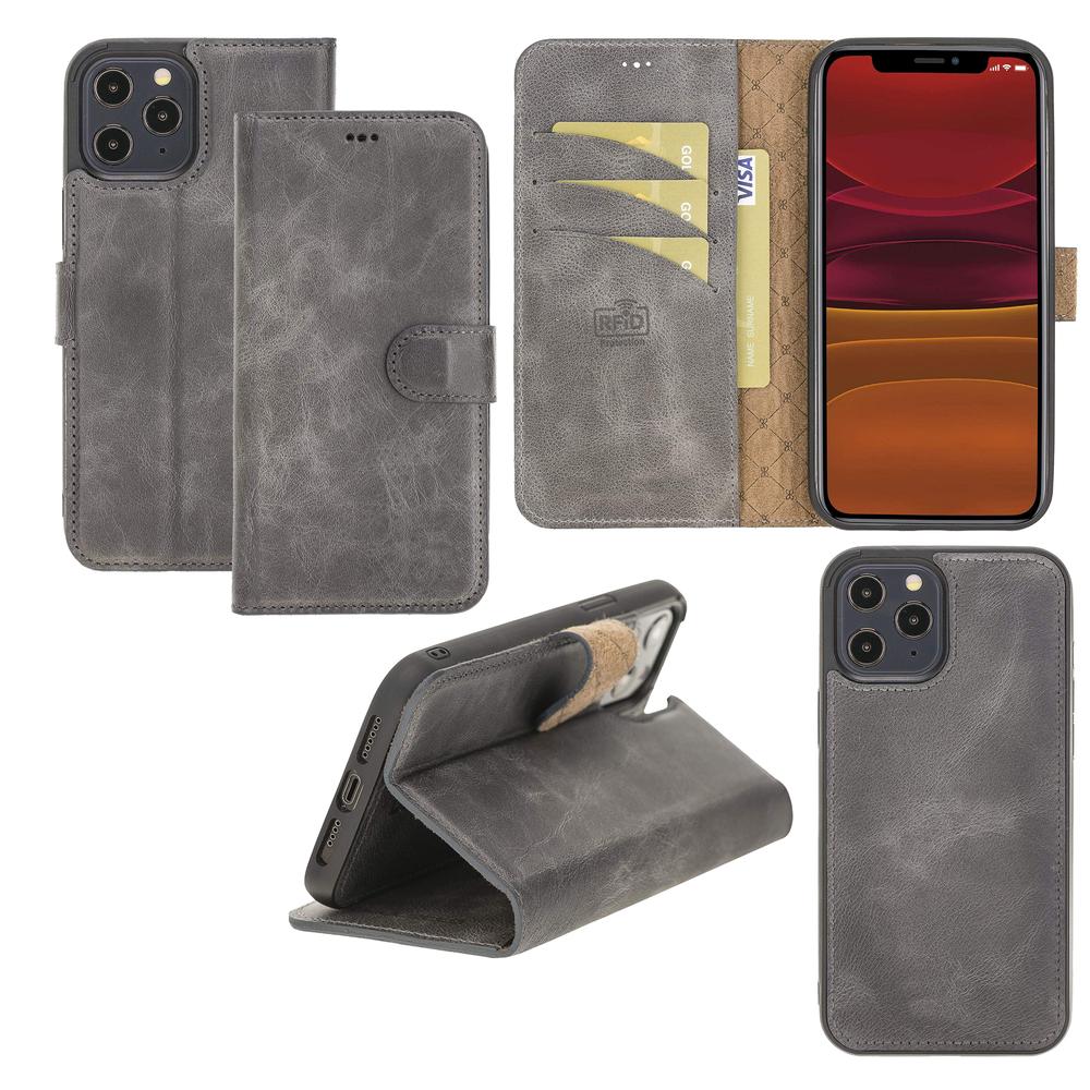 DelfiCase Leather Magnetic Detachable Wallet Case for iPhone 12 Mini (5.4") 7