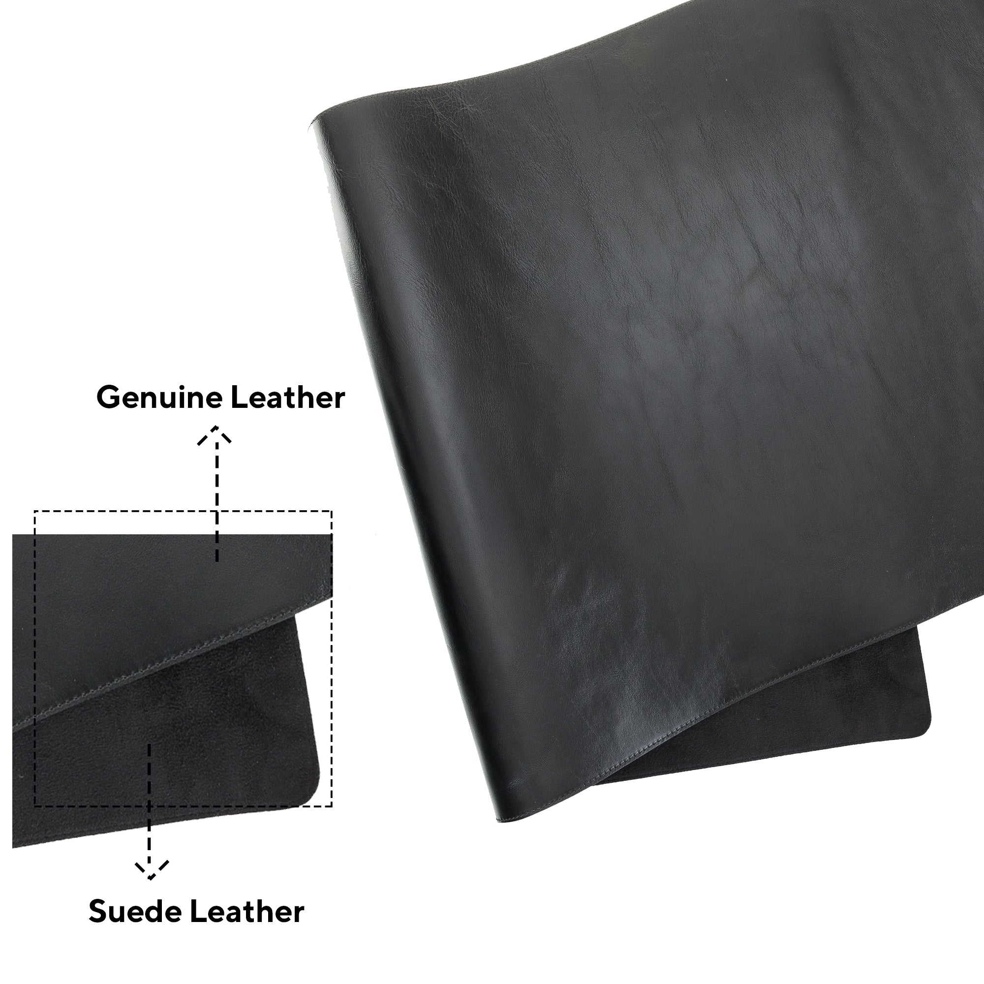 DelfiCase Genuine Leather Deskmat, Computer Pad, Office Desk Pad (Black) 3