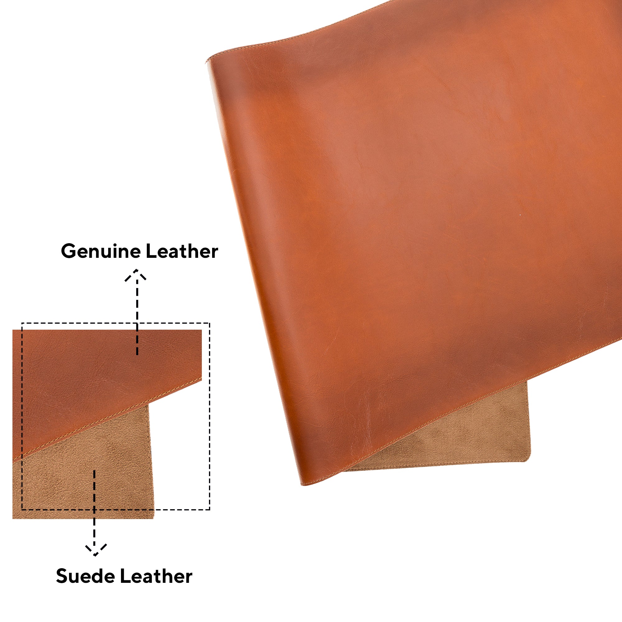 DelfiCase Genuine Leather Deskmat, Computer Pad, Office Desk Pad (Brown) 3