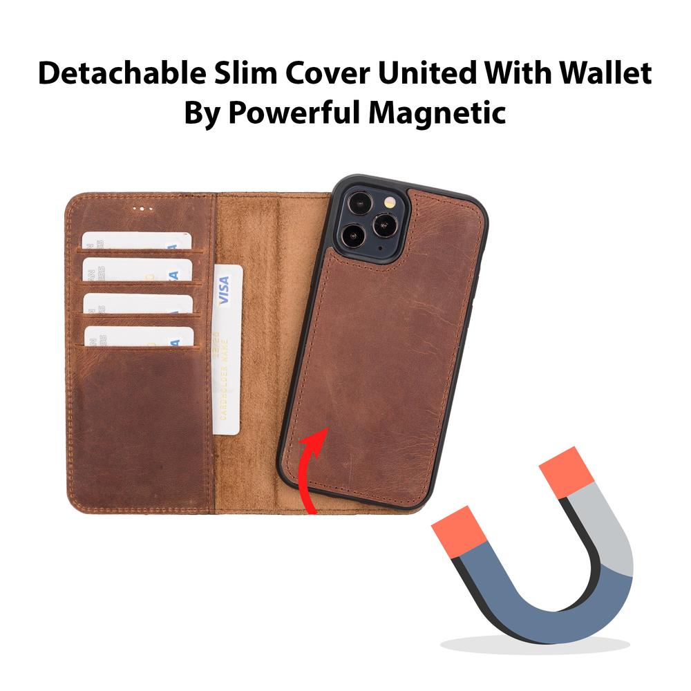 DelfiCase Magnetic Detachable Leather Wallet Case for iPhone 12 and iPhone 12 Pro (6.1") 31