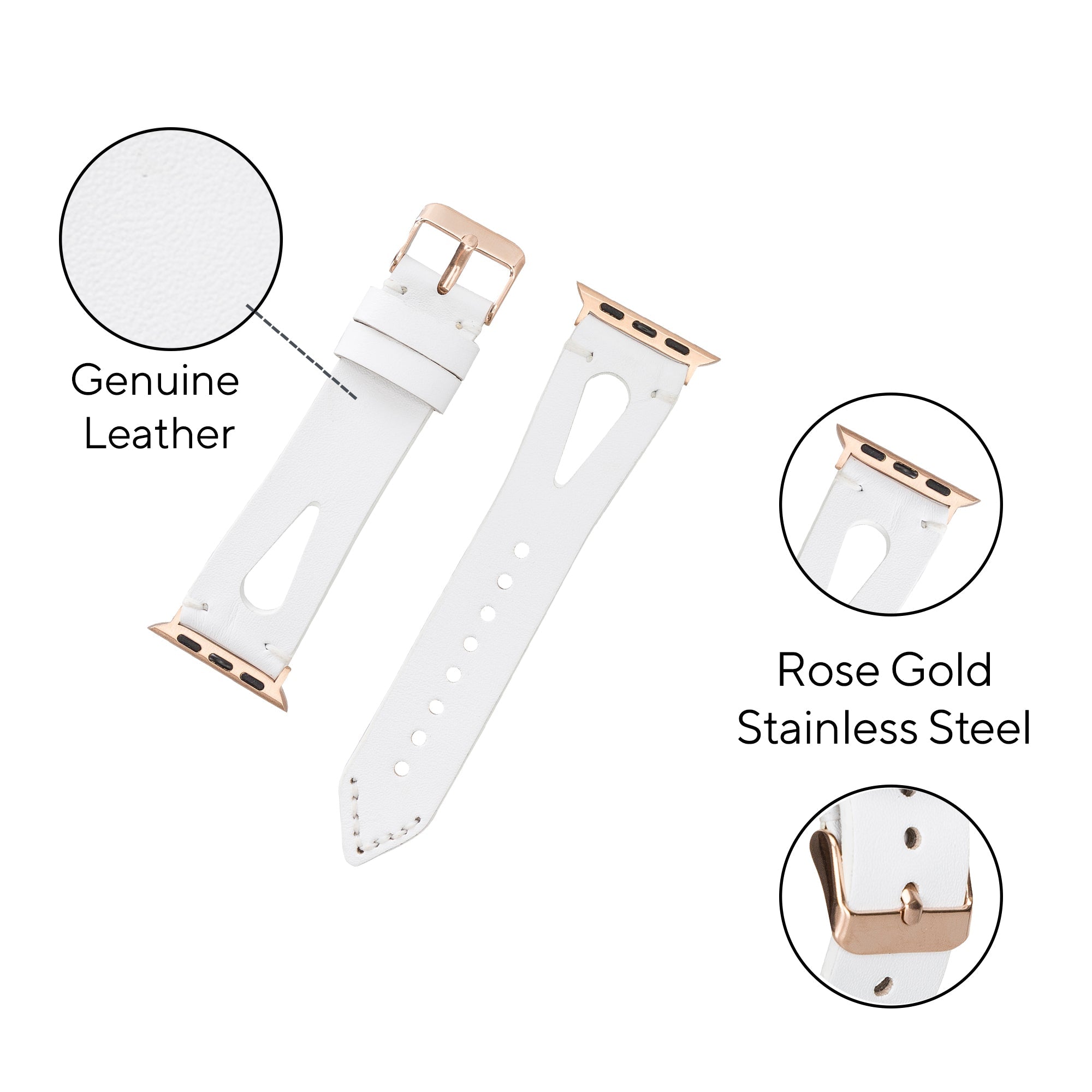 DelfiCase Cardiff Collection Leather Watch Band for Apple Watch 38mm 40mm 41mm 42mm 44mm 45mm 24
