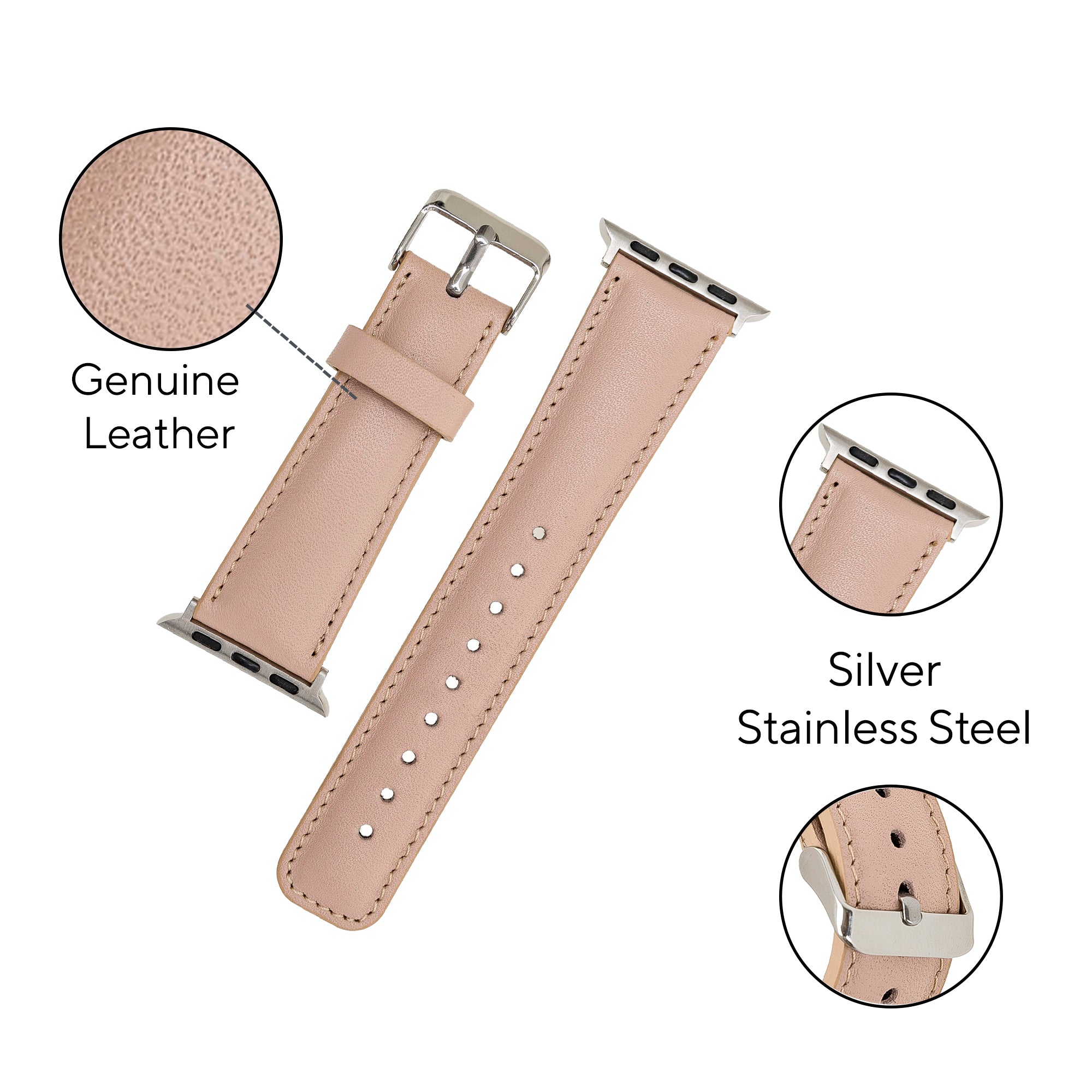 DelfiCase Liverpool Collection Leather Watch Band for Apple & Fitbit Versa Watch Band 6