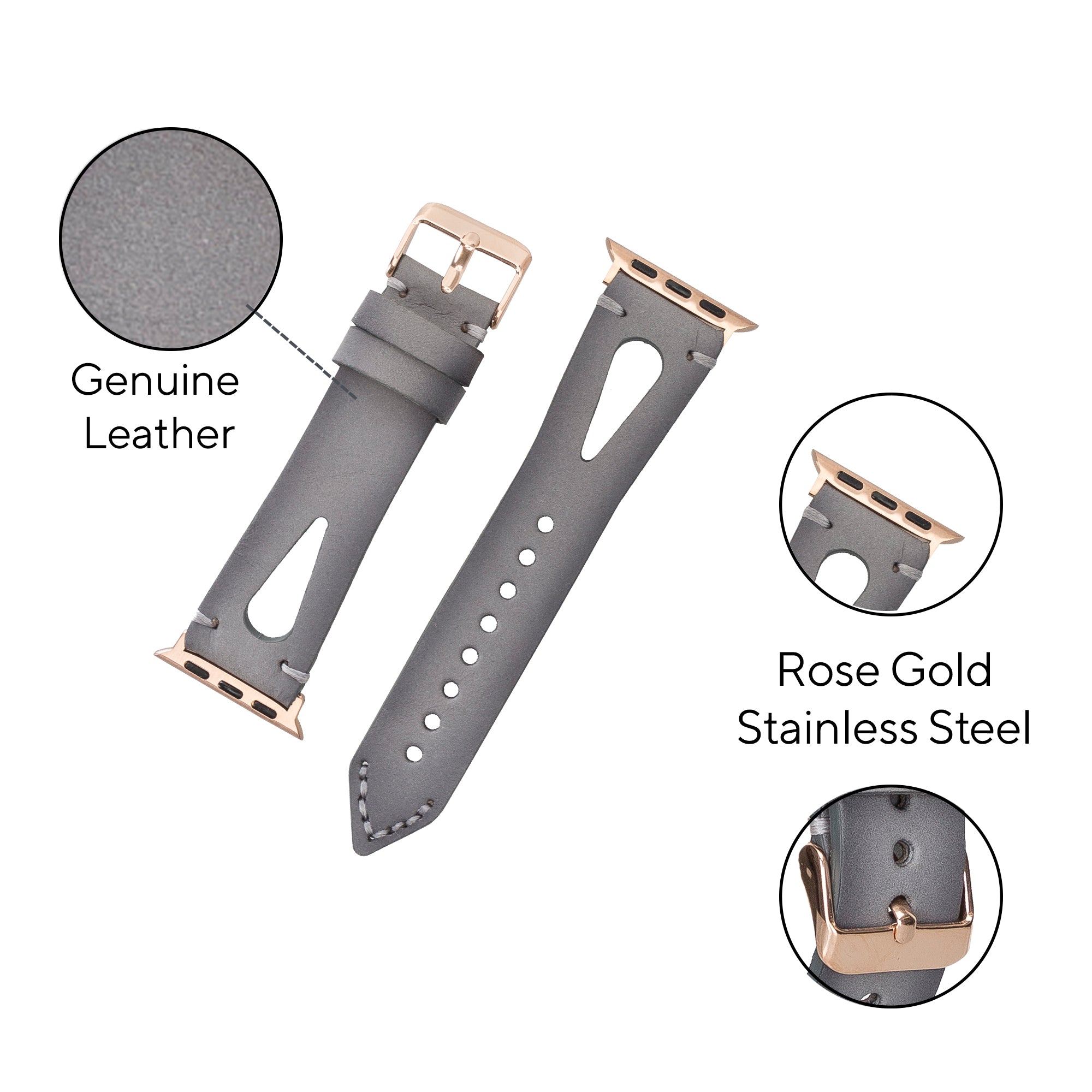 DelfiCase Cardiff Collection Leather Watch Band for Apple Watch 38mm 40mm 41mm 42mm 44mm 45mm 33
