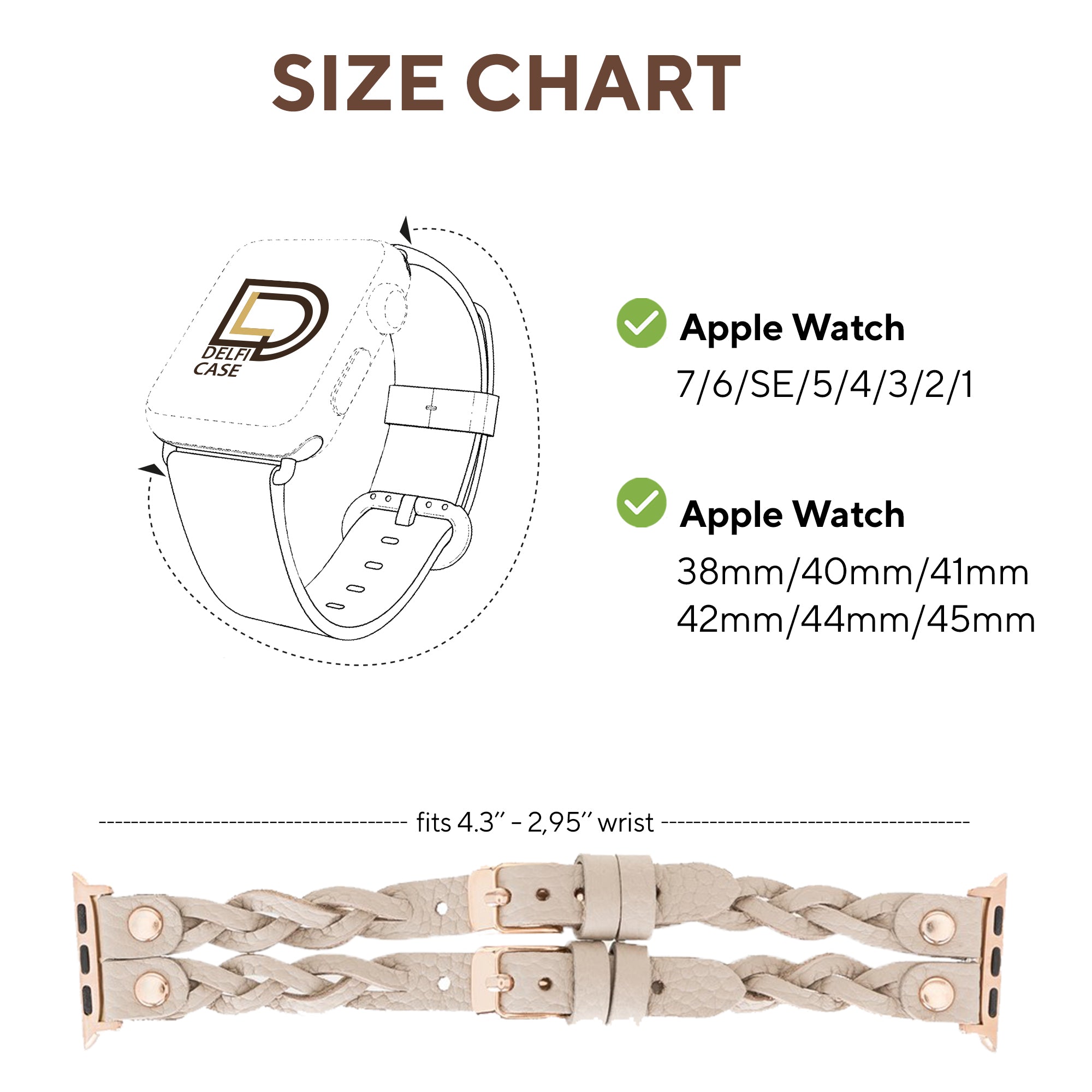 DelfiCase Sheffield-York Double Apple Watch Band for Apple Watch & Fitbit/Sense 20