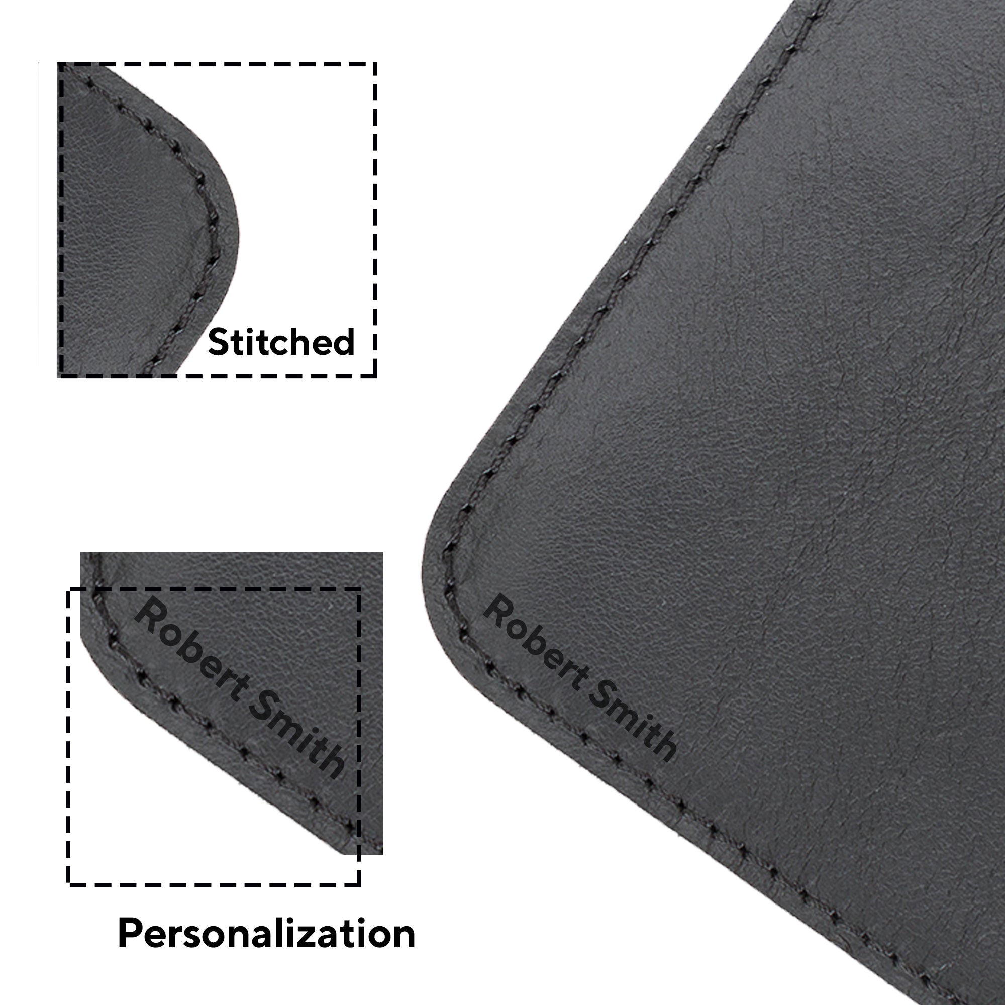 DelfiCase Genuine Leather Deskmat, Computer Pad, Office Desk Pad (Black) 5