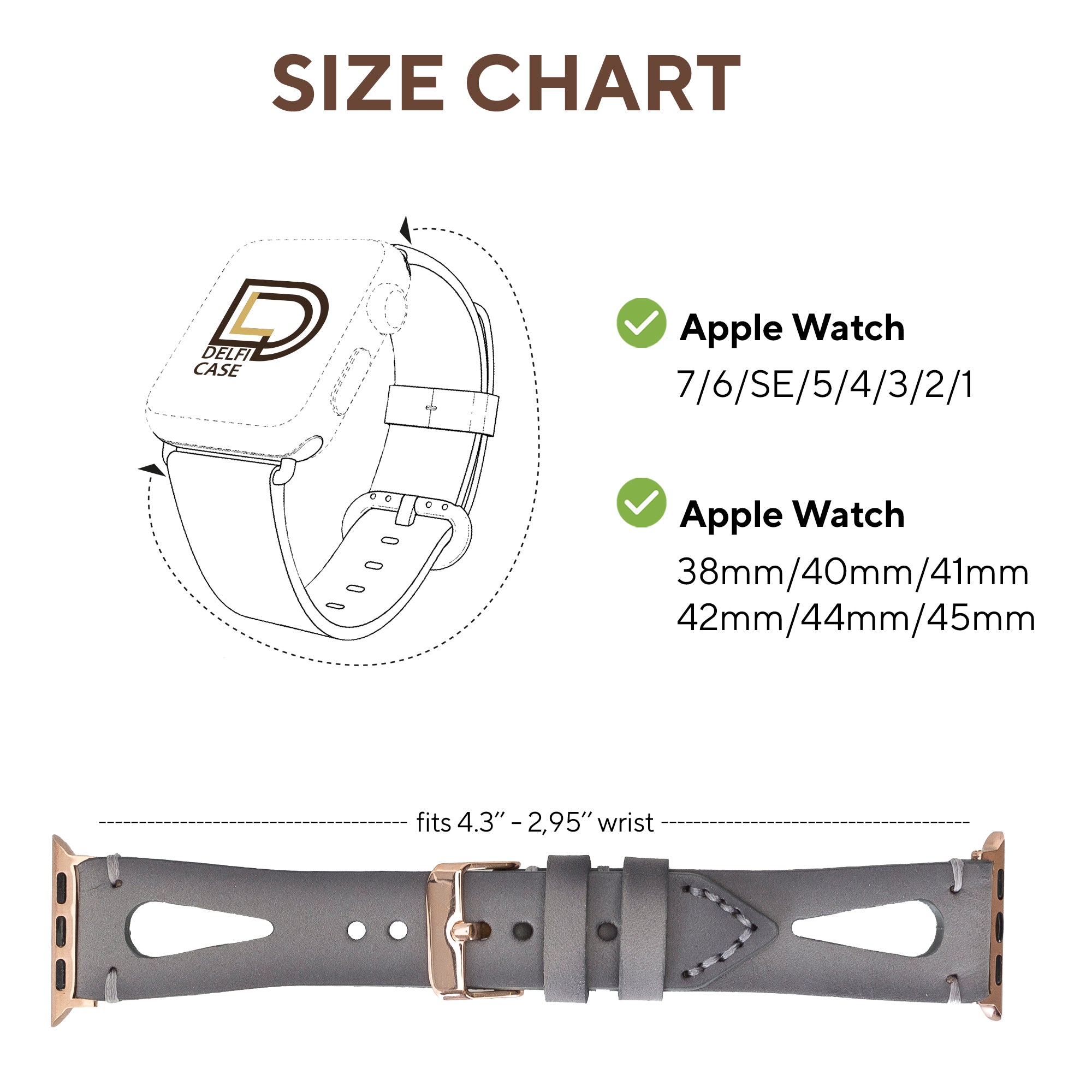DelfiCase Cardiff Collection Leather Watch Band for Apple Watch 38mm 40mm 41mm 42mm 44mm 45mm 34