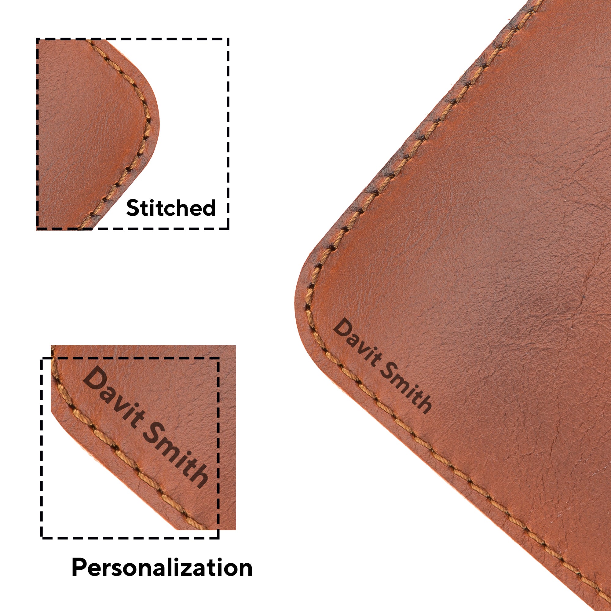 DelfiCase Genuine Leather Deskmat, Computer Pad, Office Desk Pad (Brown) 5
