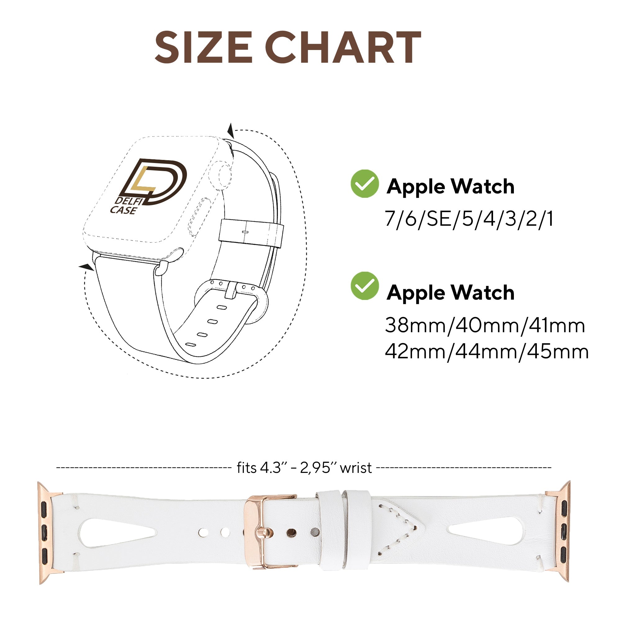 DelfiCase Cardiff Collection Leather Watch Band for Apple Watch 38mm 40mm 41mm 42mm 44mm 45mm 25