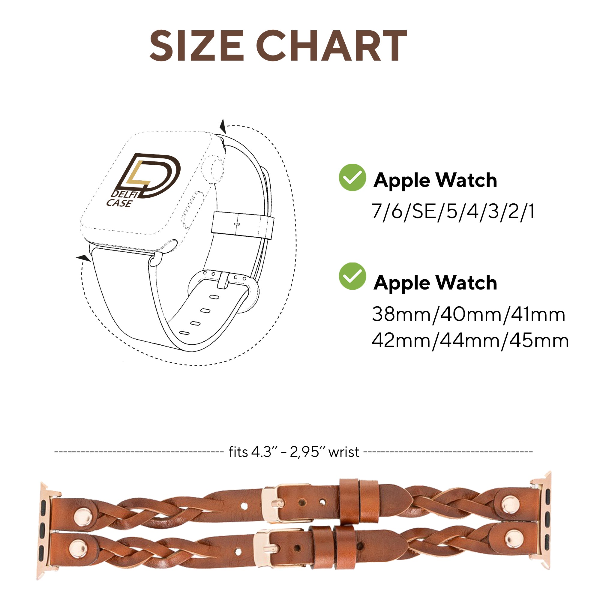 DelfiCase Sheffield-York Double Apple Watch Band for Apple Watch & Fitbit/Sense 35