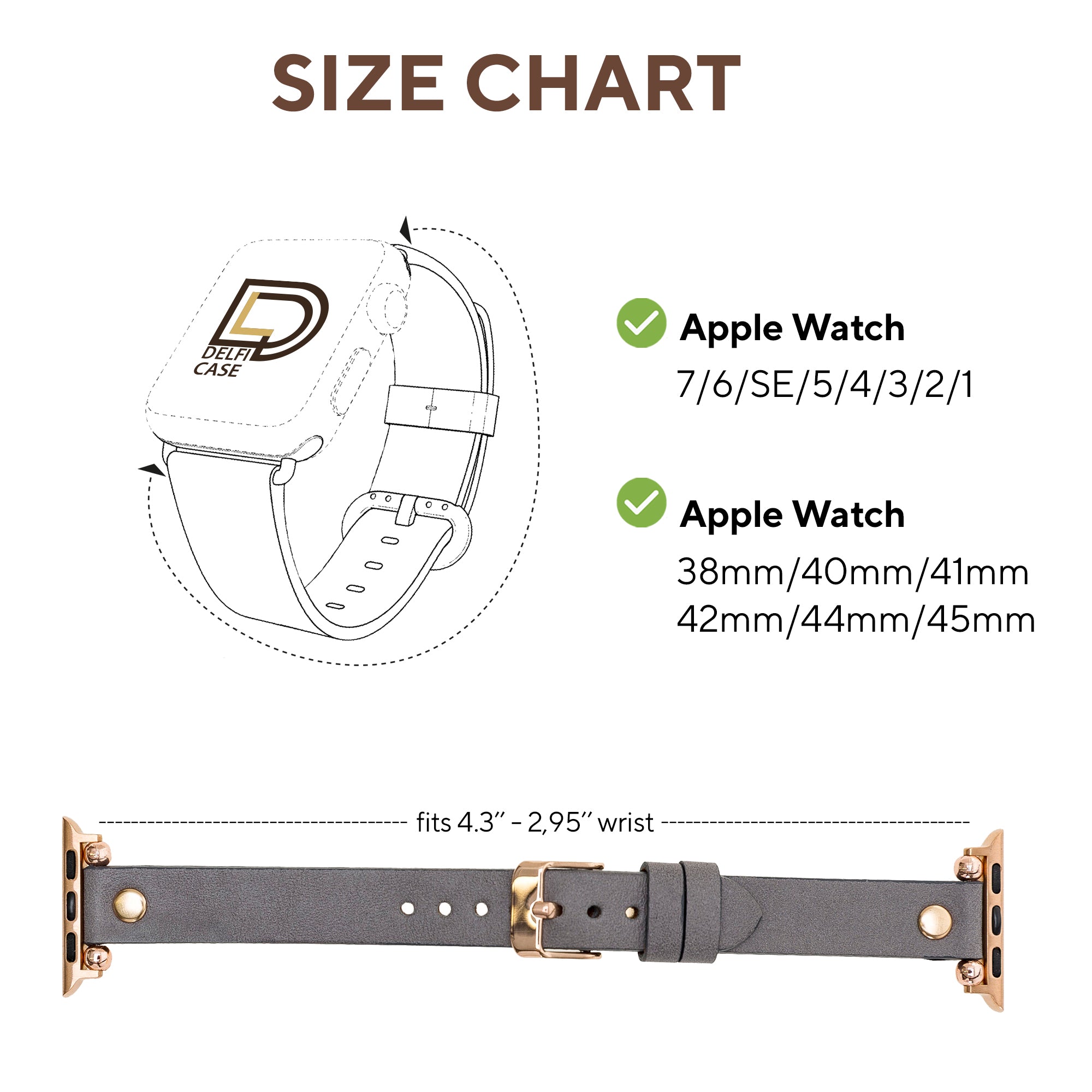 DelfiCase York Watch Band for Apple Watch 38mm 40mm 41mm 42mm 44mm 45mm 6
