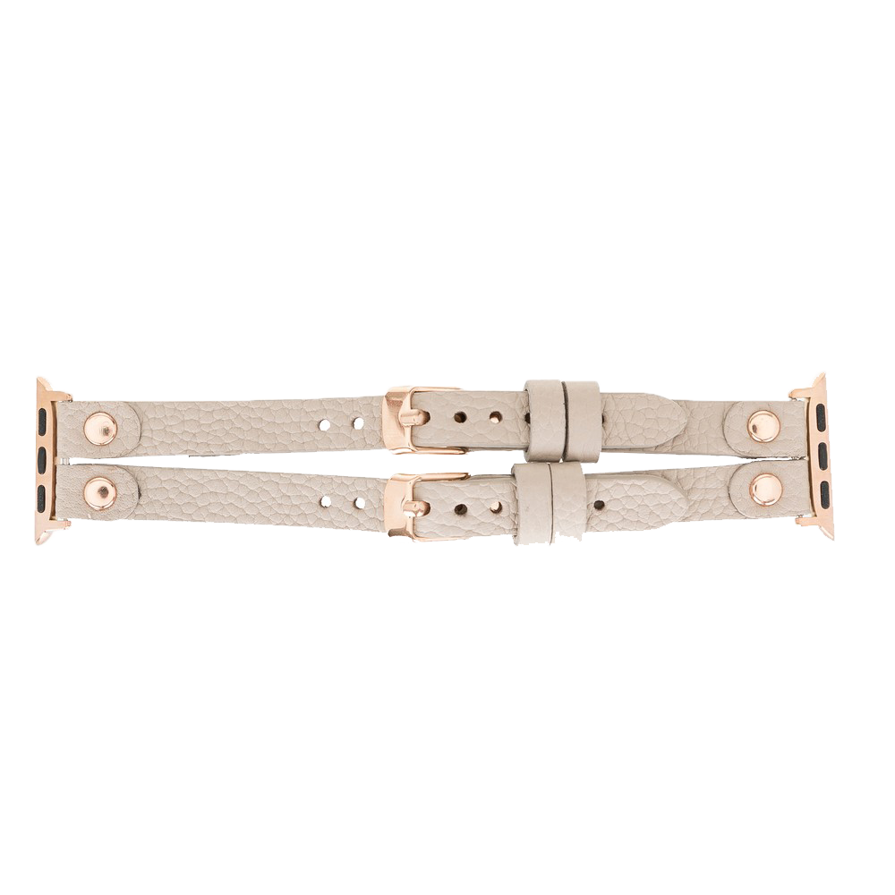 DelfiCase ELY Double Watch Band for Apple Watch and Fitbit Versa 3 2 & 1 (Beige) 8