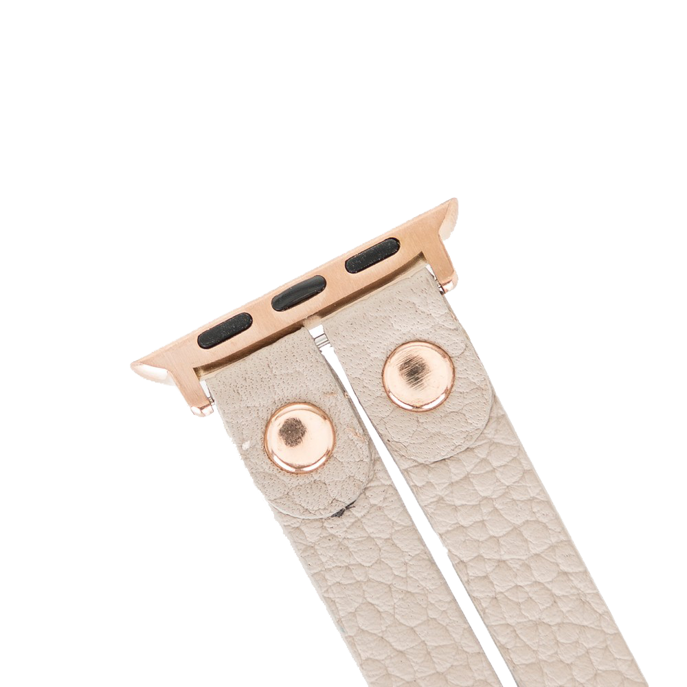 DelfiCase ELY Double Watch Band for Apple Watch and Fitbit Versa 3 2 & 1 (Beige) 10