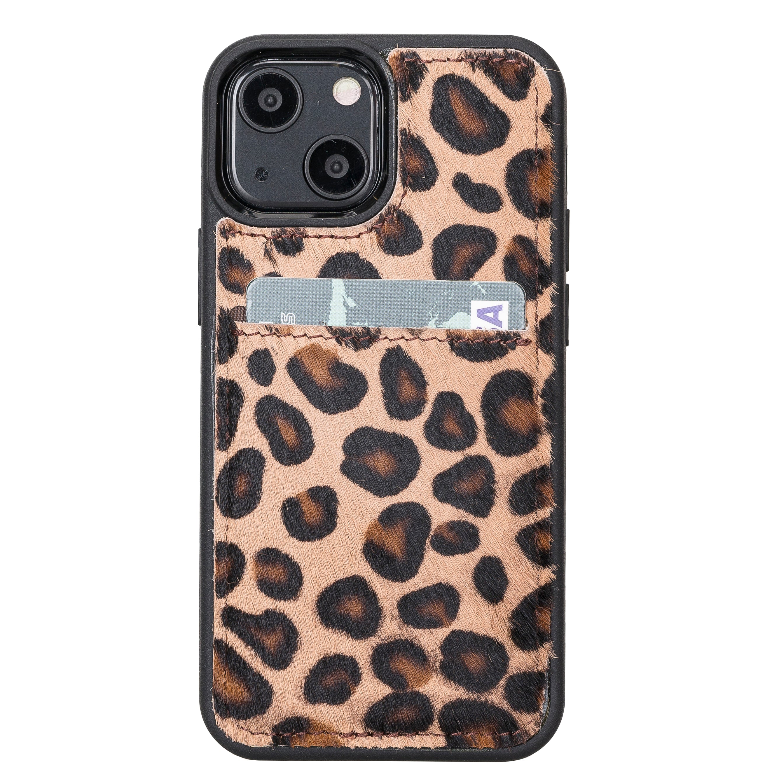 DelfiCase Leopard Furry Supreme Sleeve Back Cover Phone Case for iPhone 13 Mini (5.4") 2