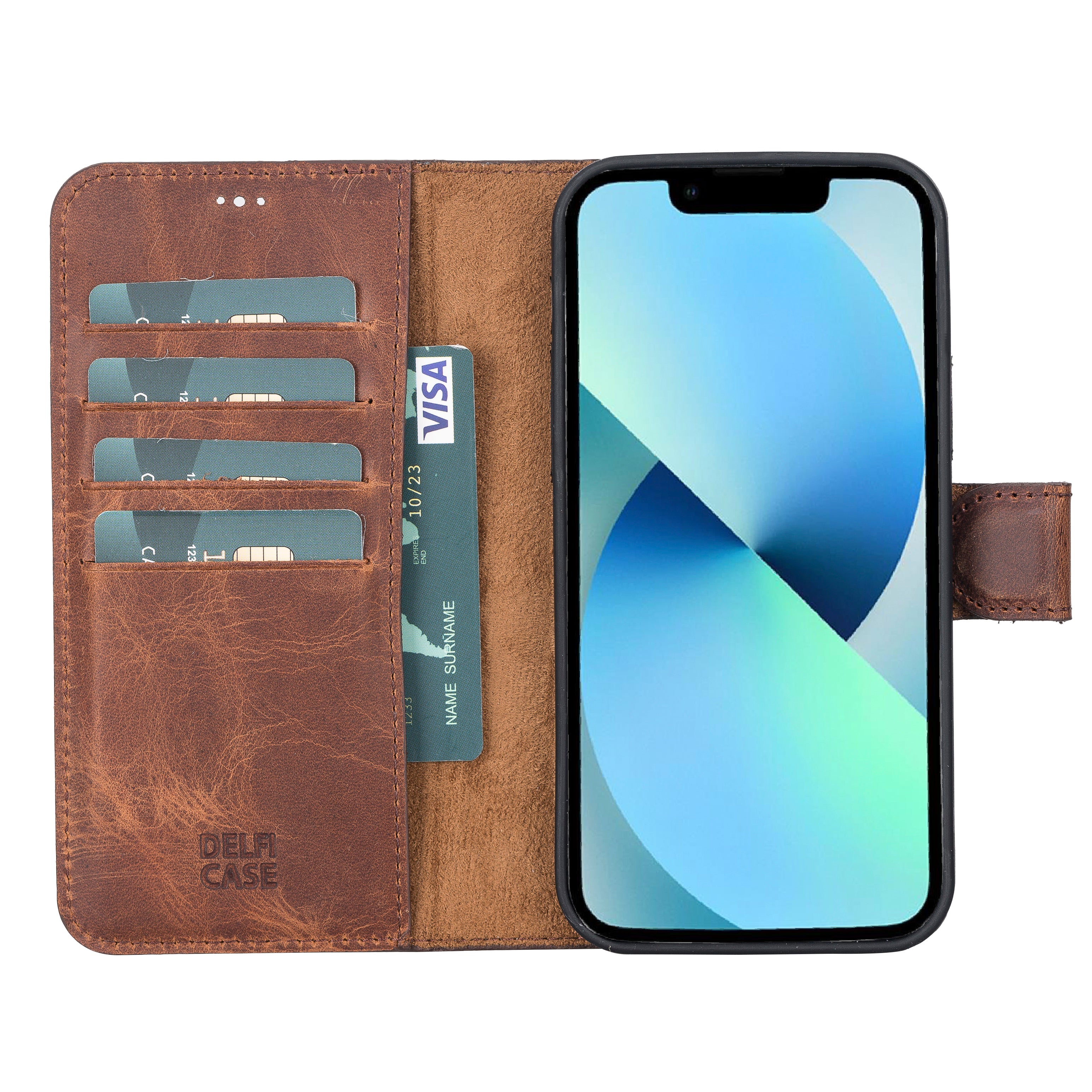 DelfiCase Magnetic Detachable Leather Wallet Case for iPhone 12 and iPhone 12 Pro (6.1") 22