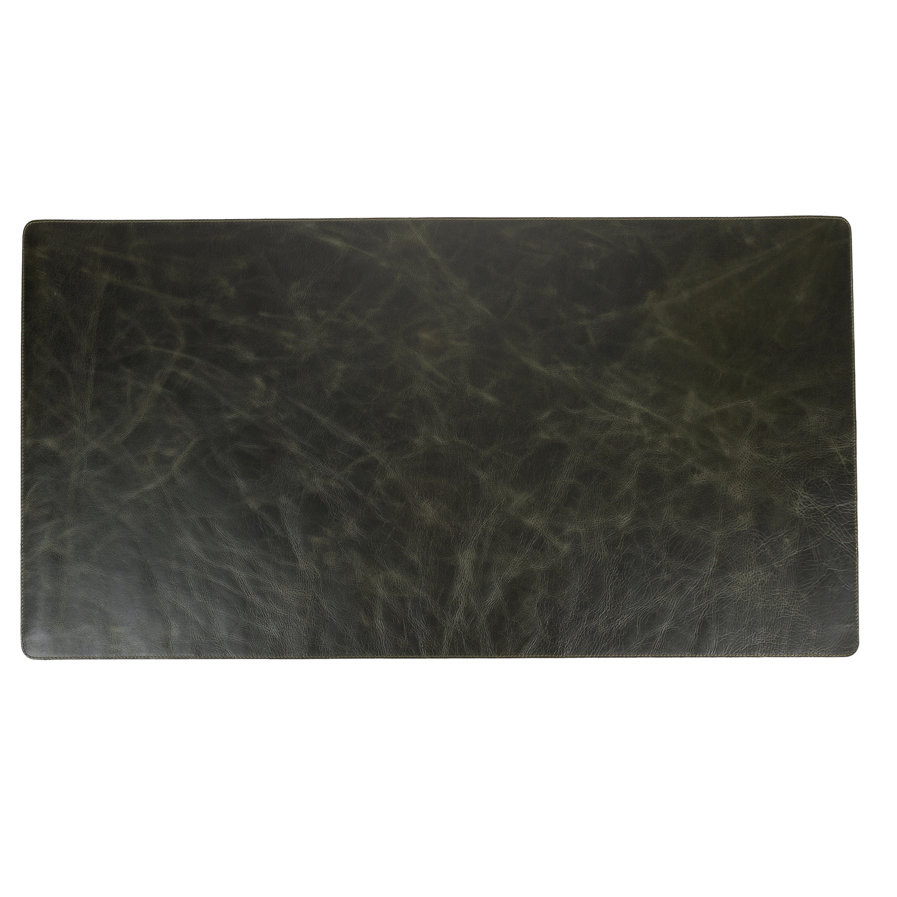 DelfiCase Genuine Dark Green Leather Deskmat, Computer Pad, Office Desk Pad 4