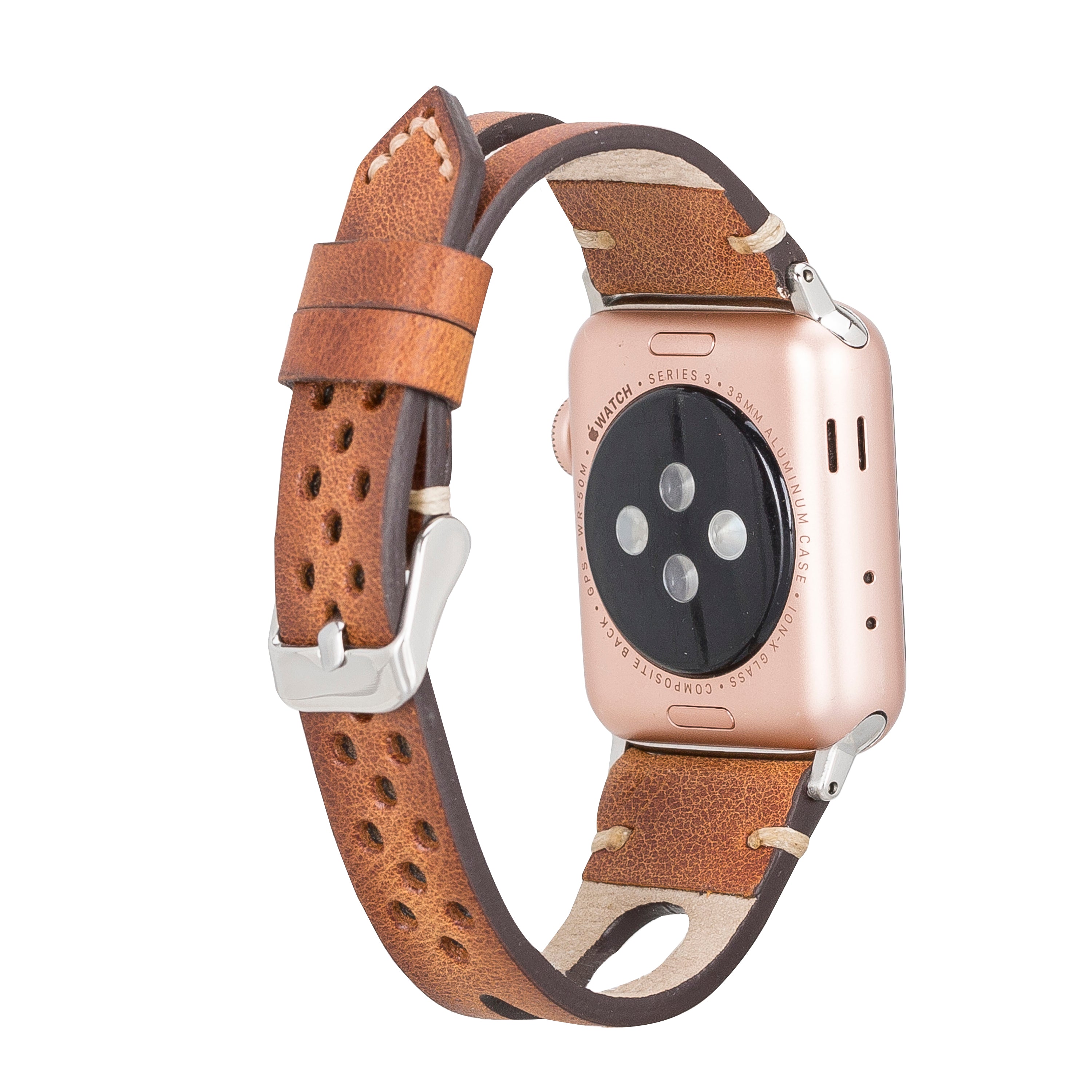 DelfiCase Quinn Watch Band for Apple Watch & Fitbit Versa/Sense (Brown) 2