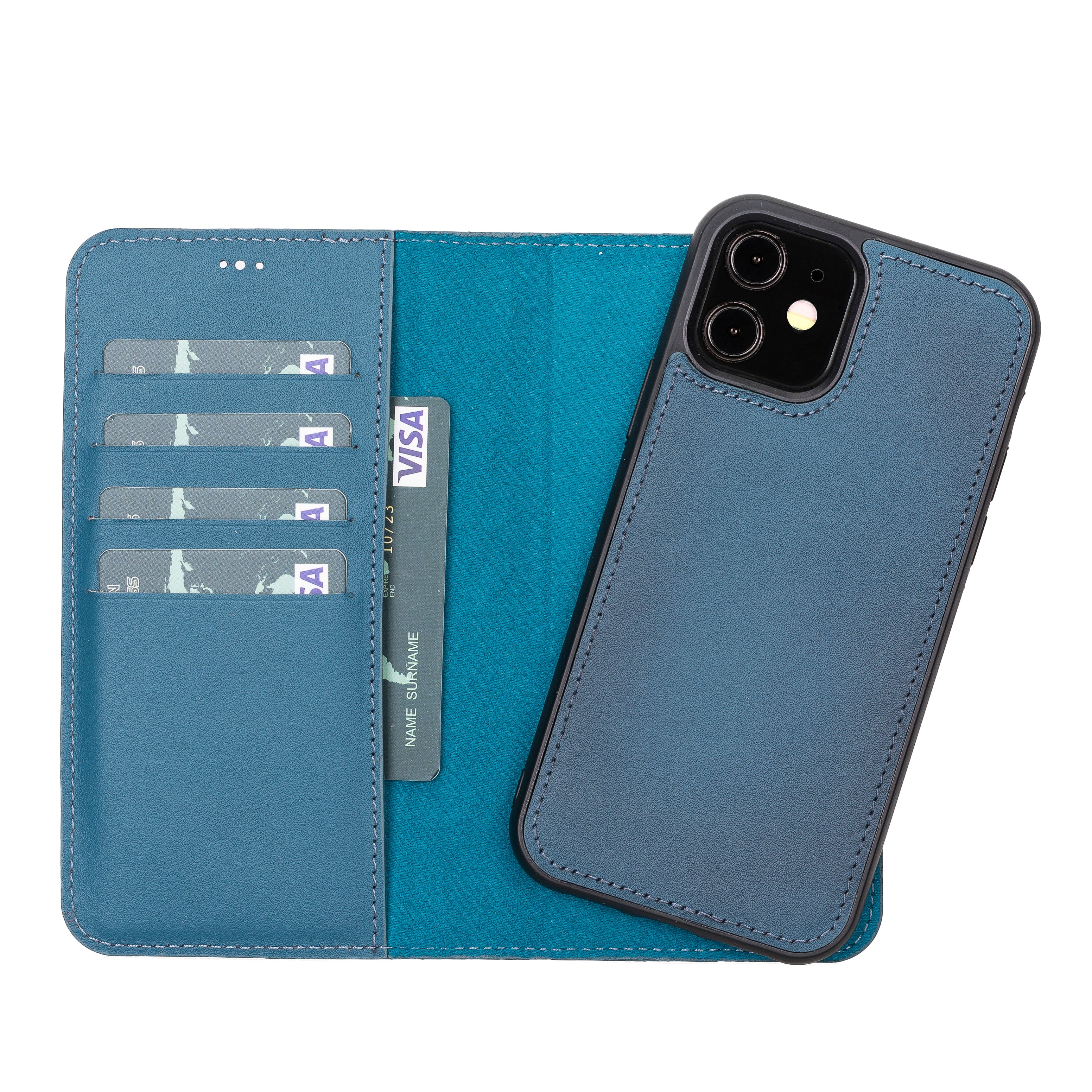DelfiCase Magnetic Detachable Leather Wallet Case for iPhone 12 and iPhone 12 Pro (6.1") 7