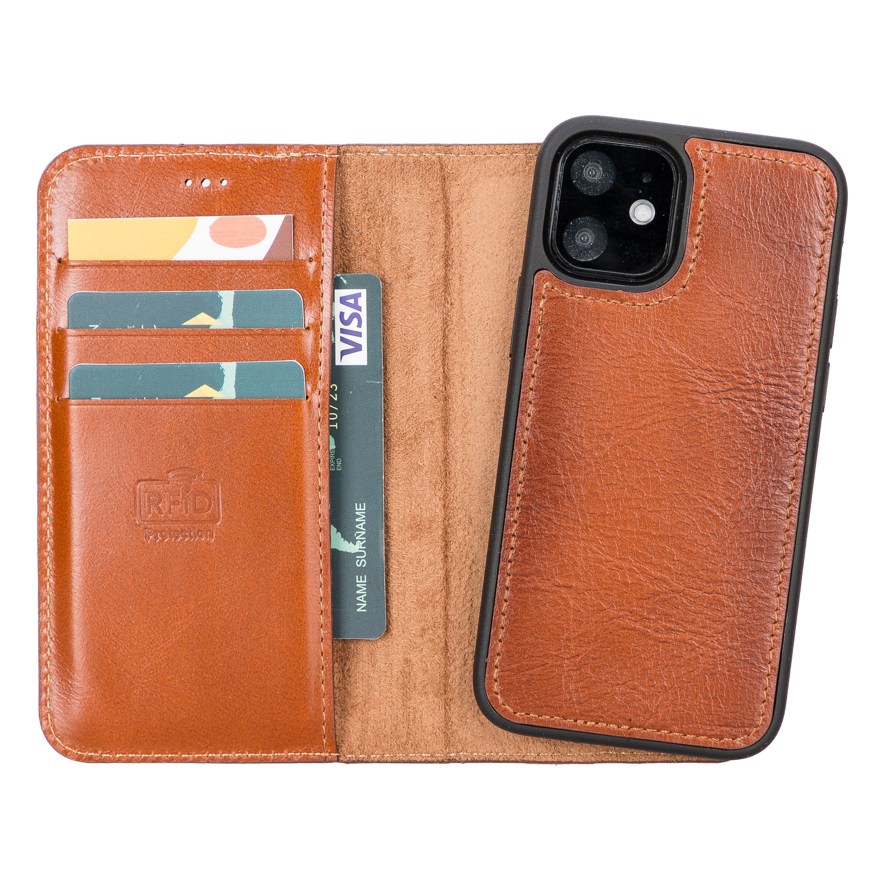 DelfiCase Leather Magnetic Detachable Wallet Case for iPhone 12 Mini (5.4") 23