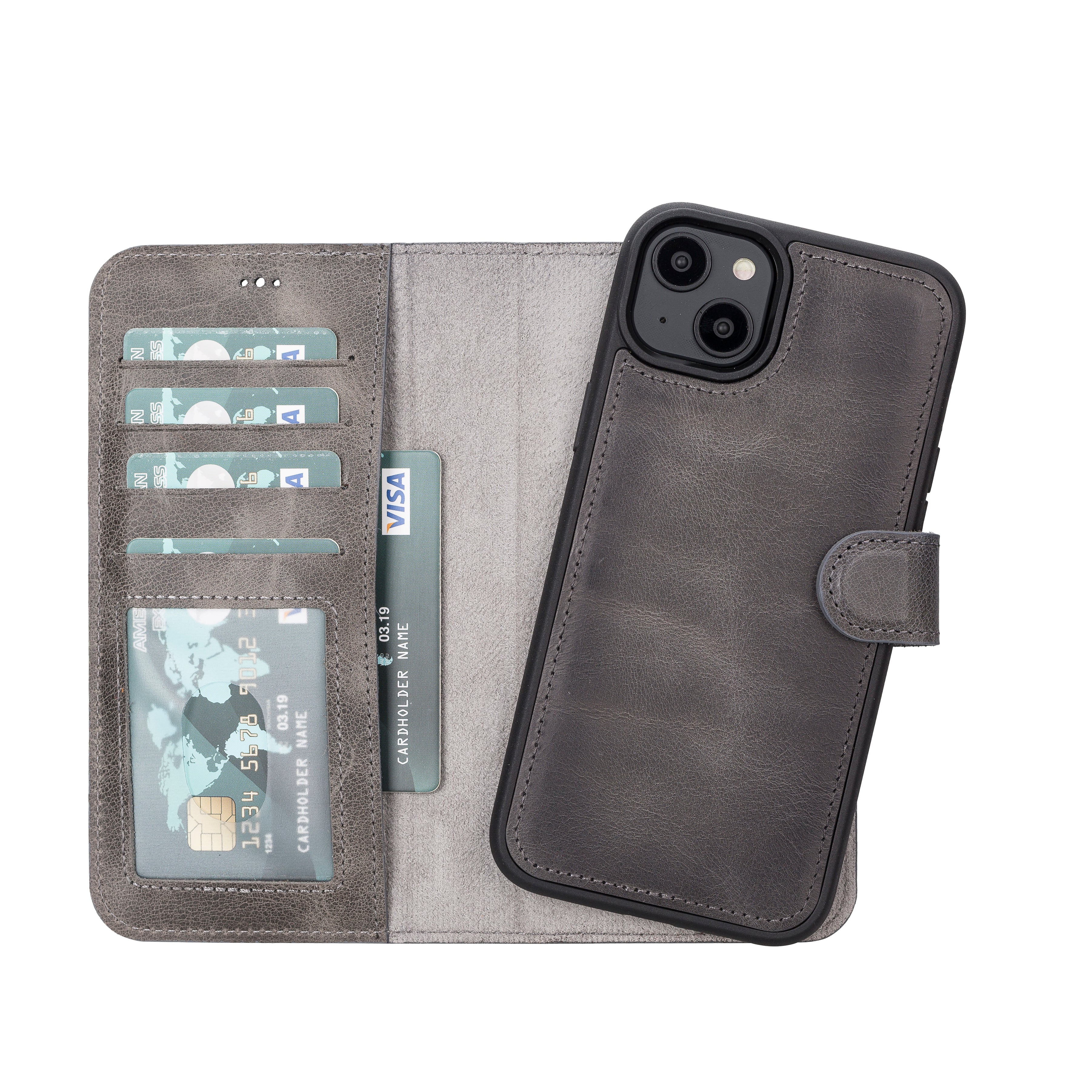 Leather Wallet Case for iPhone 15 Plus