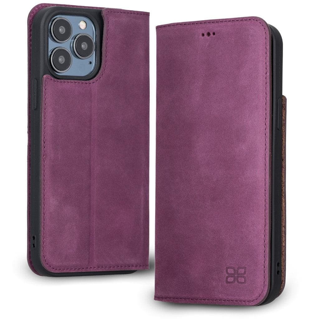 Brooks Leather Slim Wallet Case for Apple iPhone 13 Series iPhone 13 Pro Max / Purple Bouletta LTD
