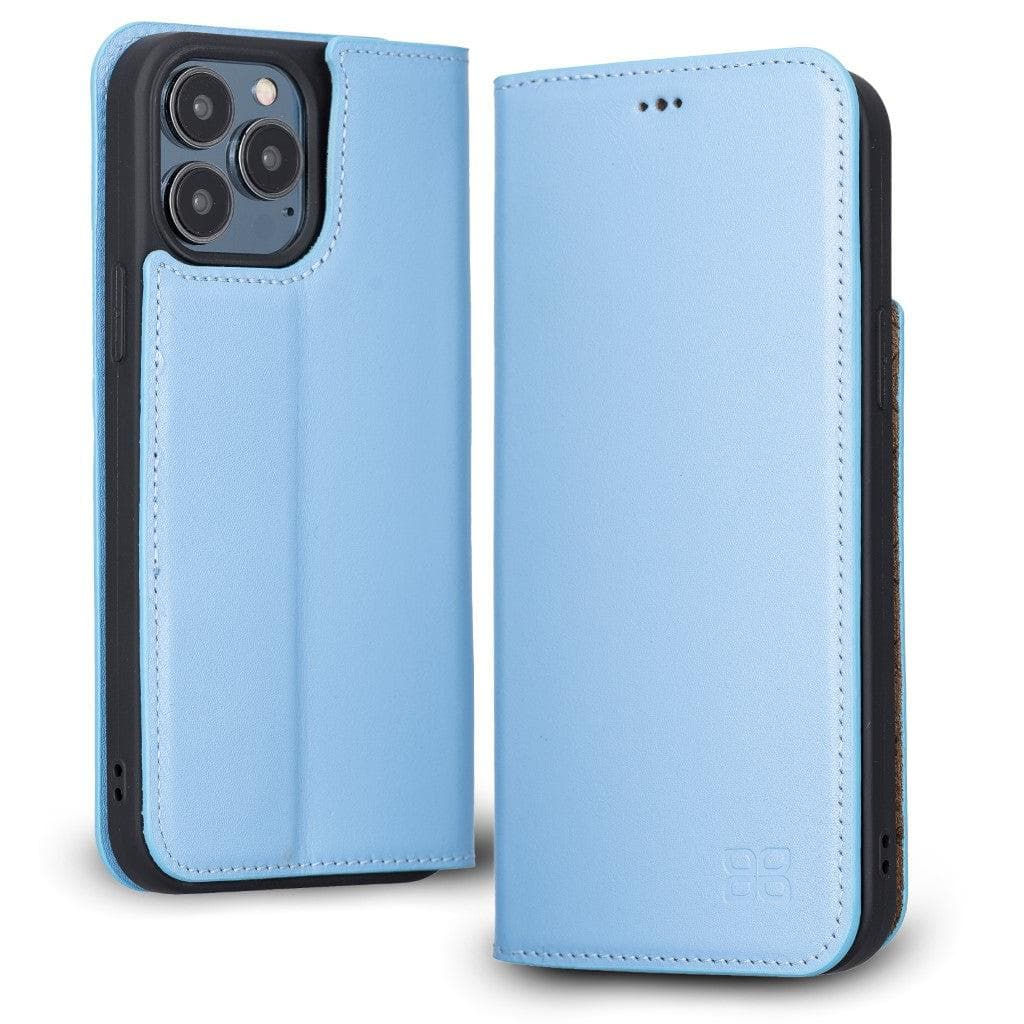 Brooks Leather Slim Wallet Case for Apple iPhone 13 Series iPhone 13 Pro Max / Light Blue Bouletta LTD