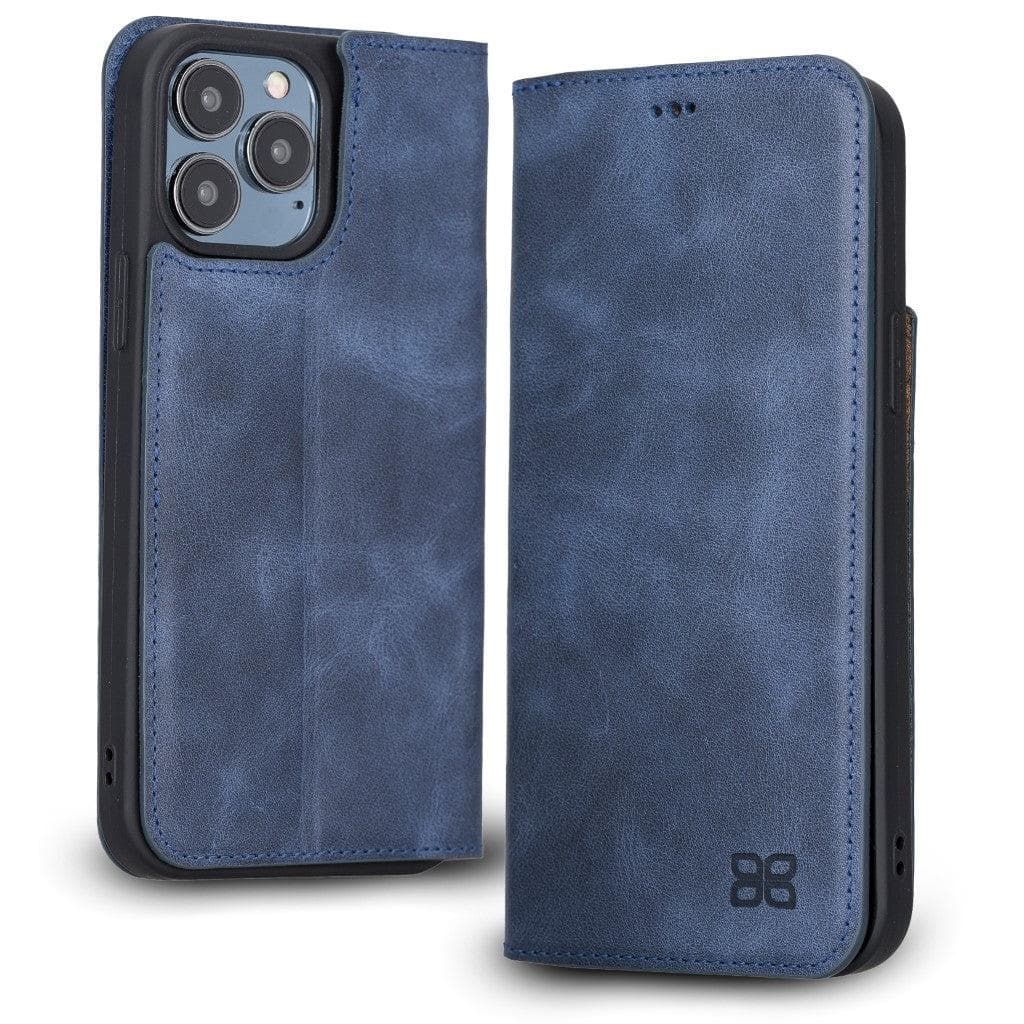 Brooks Leather Slim Wallet Case for Apple iPhone 13 Series iPhone 13 Pro Max / Dark Blue Bouletta LTD