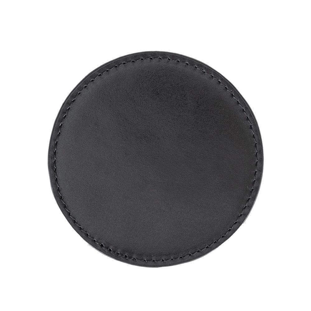 Divine Geniun Leather Handmade Cup Coaster Rustic Black Bouletta