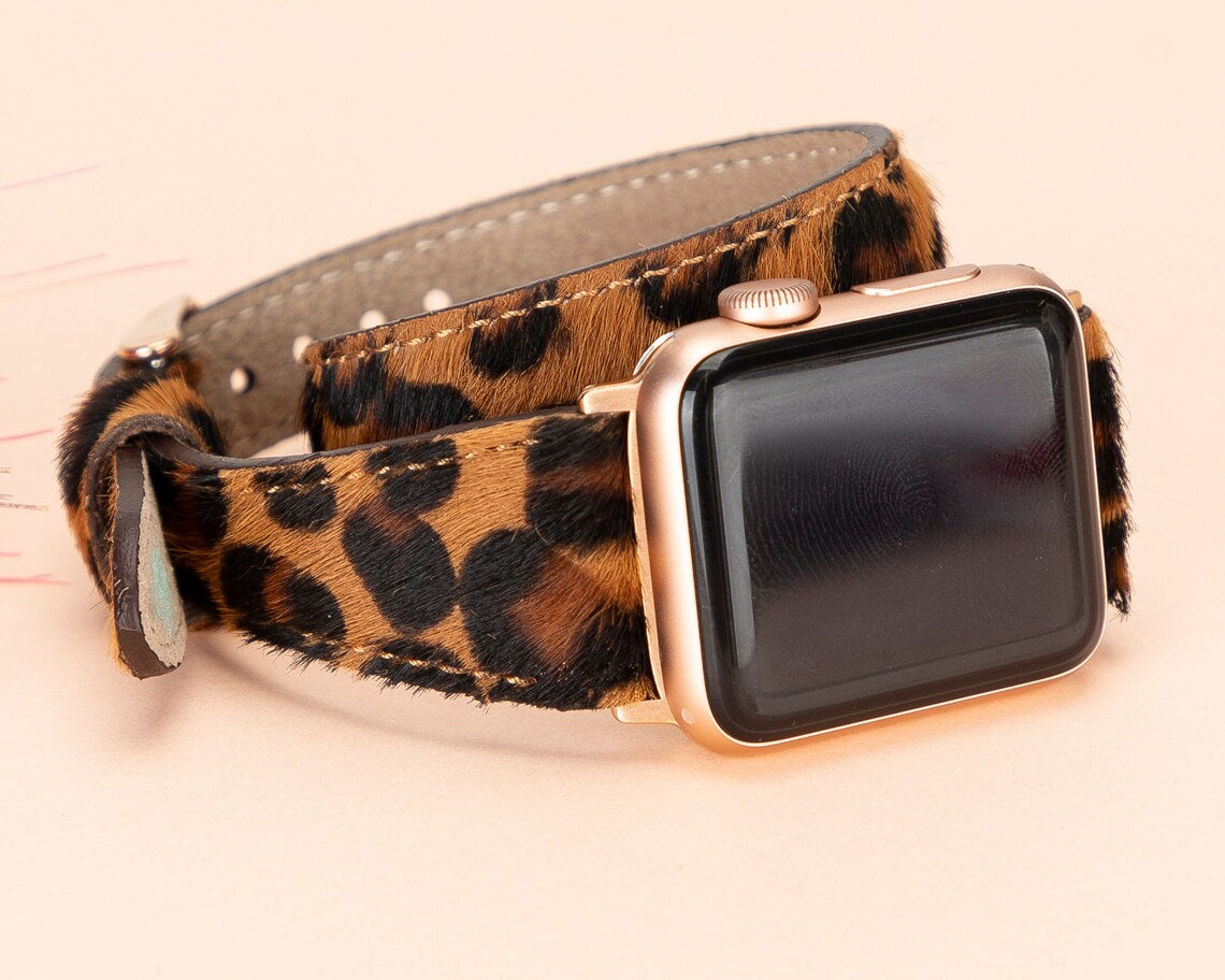 DelfiCase Chester Double Watch Band for Apple Watch (Leopard) 4