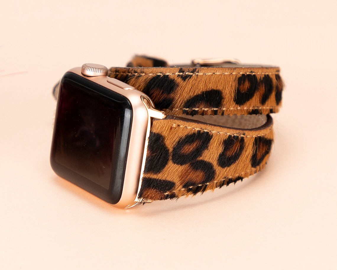 DelfiCase Chester Double Watch Band for Apple Watch (Leopard) 8