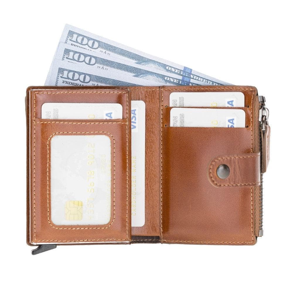 Leather Zip Mechanical Card Holder Bouletta