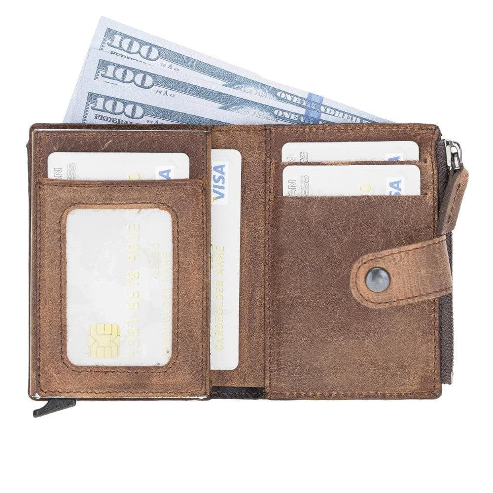 Leather Zip Mechanical Card Holder Bouletta