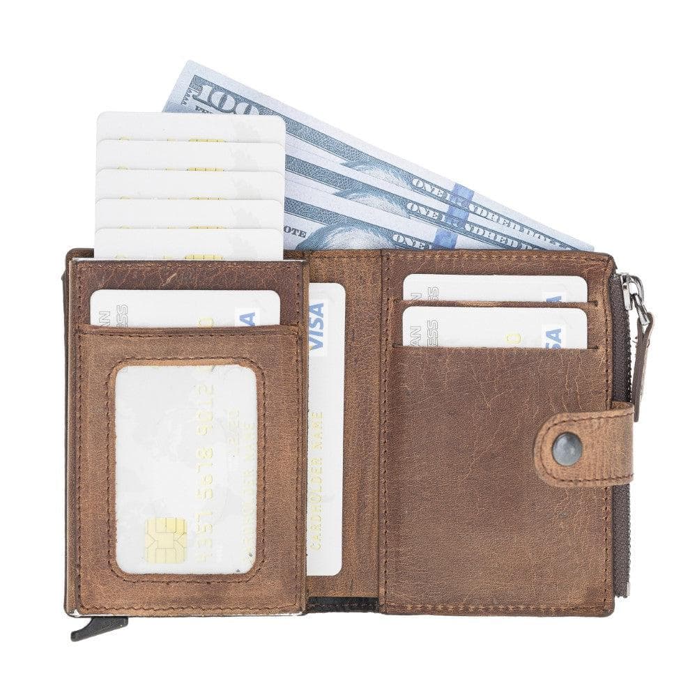 Leather Zip Mechanical Card Holder Bouletta