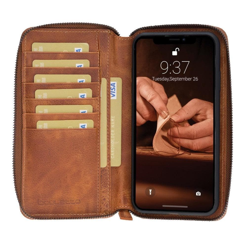 Pouch Zippered Detachable Leather Wallet Case for Apple iPhone X Series Bouletta LTD