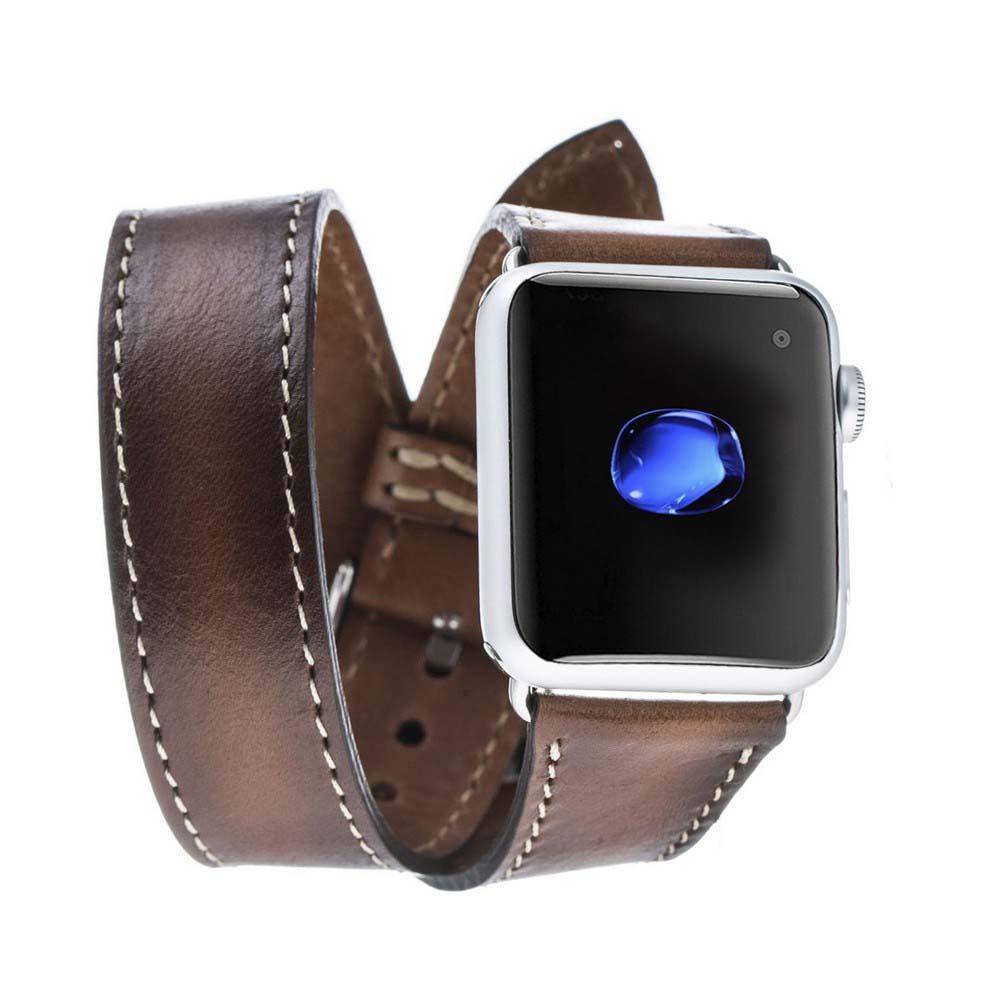 DelfiCase Double Leather Watch Band for Apple Watch Band 1